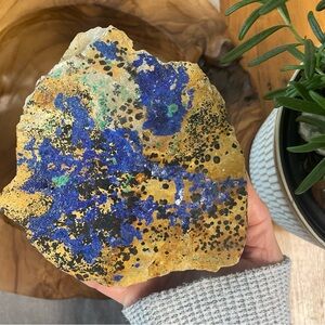 Large display crystal. Azurite and malachite